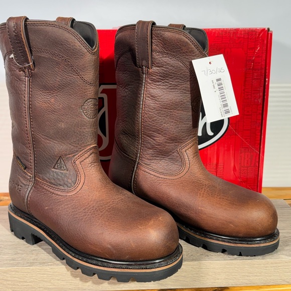 Justin Original Men’s Work Boots Size 6 EE Insulated Waterproof Comp Toe P/R - Picture 1 of 16